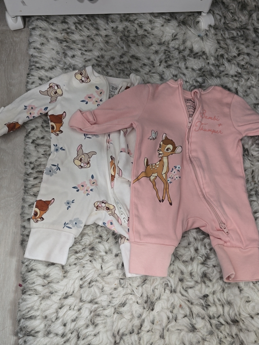 Primark Pink and White Bambi Print Baby One-Pieces